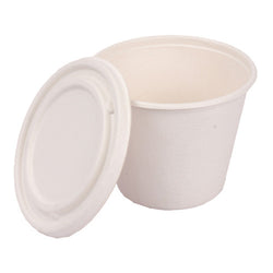 Bagasse Bowl with Lid Round 500 ml