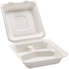 8 inch Bagasse 3 CP Clam Shell