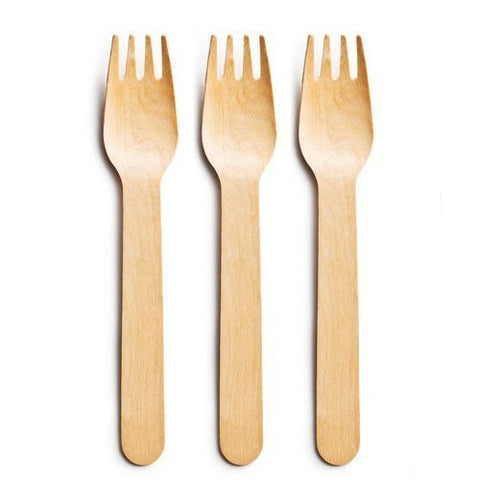 Trueco Wooden DisposableFork/ Spoon 16cm 25 pieces